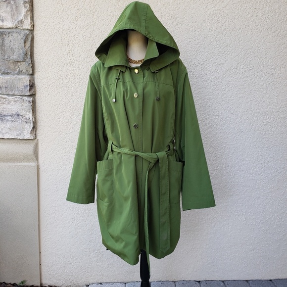 London Fog Snap Front Coat with Hood - 3X - Picture 3 of 8